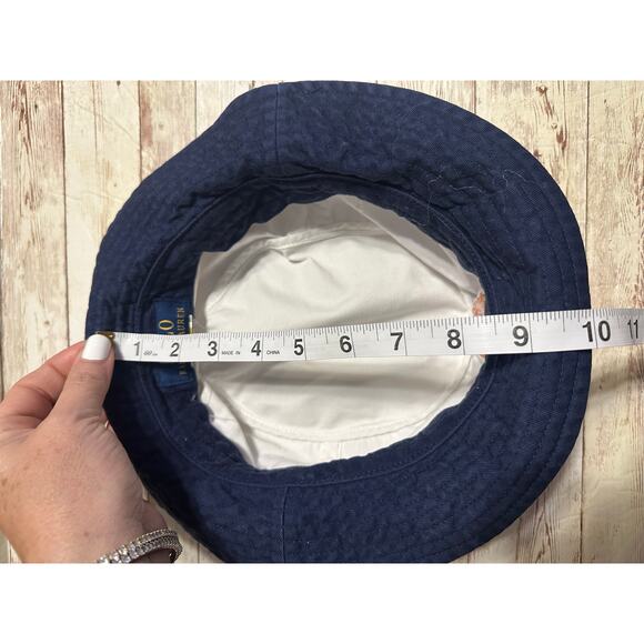 Polo Ralph Lauren Bear Twill Bucket Hat Size Small Medium White Summer Rare - Picture 7 of 8